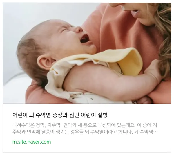 뇌수막염 관련글